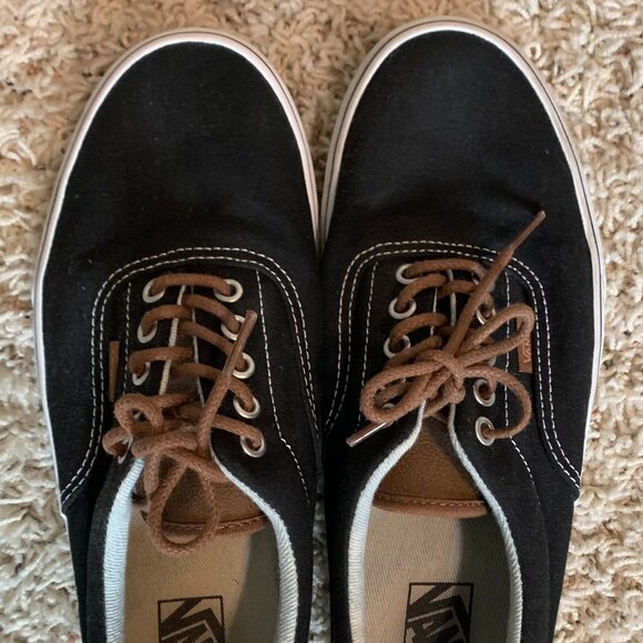 VANS Era Men's Brown Leather Black Suede Lace Up Sneakers Size 10 - Picture 2 of 6